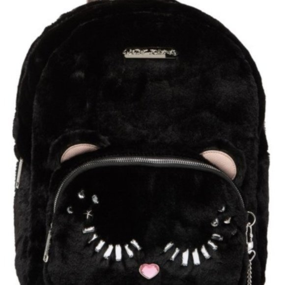 Betsey Johnson Handbags - Betsey Johnson FUZZY FUR CAT BACKPACK